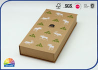 Hinged Lid Cardboard Magnetic Lid Brown Kraft Box Matte Varnishing