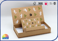 Hinged Lid Cardboard Magnetic Lid Brown Kraft Box Matte Varnishing