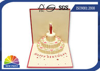 3 D Festival Custom Greeting Cards Happy Cake For Birthday Pop Up Card