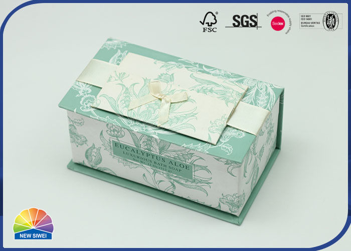 Bowknot Ribbon Decorated Hinged Lid Box Bath Soap Packaging
