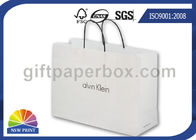 Elegant White Kraft Paper Tote Bag / Paper Shopping Bags with Handles for Garment Packaging