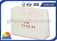 Elegant White Kraft Paper Tote Bag / Paper Shopping Bags with Handles for Garment Packaging