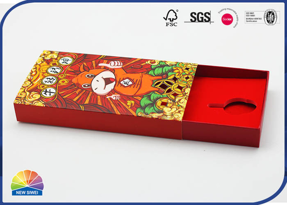 4C Printed Rectangle Drawer Paper Box Hot Stamping For Beauty Product