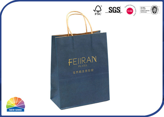 Shopping Medium Kraft Paper Bags Matt Lamination With Handles Customized