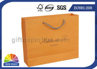 Grosgrain / Cotton Handle Shopping Paper Bags For Retail Promotion