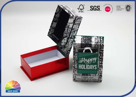 Customized Clay Coated Printing Gift Box Recyclable With Hinged Lid