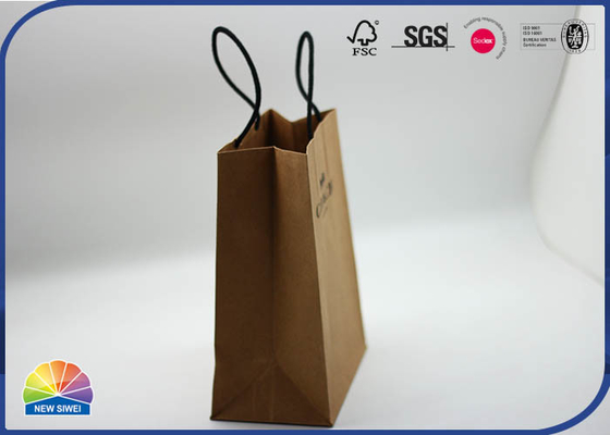 Pantone Color Customized 4C Printed Kraft Paper Bags With Twisted Handle