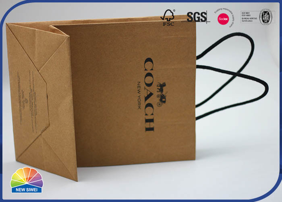 Pantone Color Customized 4C Printed Kraft Paper Bags With Twisted Handle