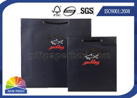 Gold Foil Logo Custom Printed Paper Bags Matte Black Paper Shopping Bag