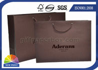 Logo Dark Brown custom printed paper shopping bags with handles of PP