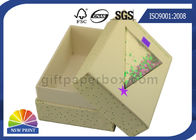 Glitter Powder Cardboard Paper Gift Box Three Pieces With Window OEM / ODM