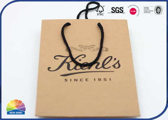 Eco Friendly CMYK 4C Printed Kraft Paper Bags Customized Logo Packaging