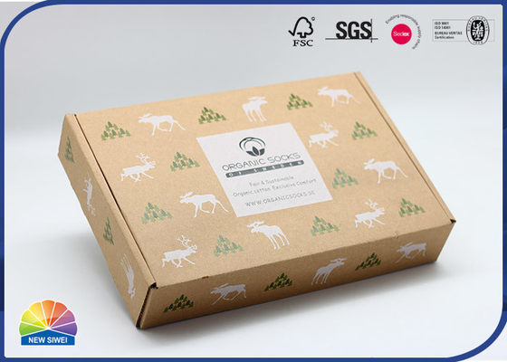 OEM Pattern Printing Paper Socks Corrugated Mailer Box With Custom Logo