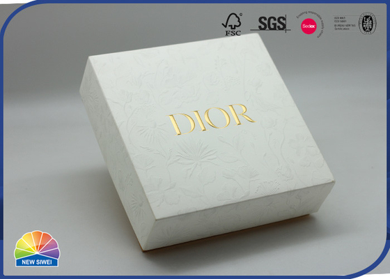 Debossing Fully Cover Paper Gift Box Hot Foil Gold Stamping Luxury Box For Jewelry Cosmetic