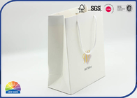 Eco Friendly Paper Gift Packaging Bag Logo 4C Pritned With White Ribbon