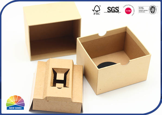 Kraft Brown 1C Printing Paper Gift Box Duarable Black Logo With EVA Paper Tray