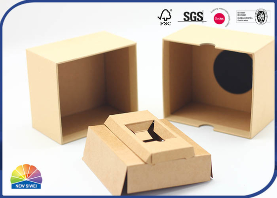 Kraft Brown 1C Printing Paper Gift Box Duarable Black Logo With EVA Paper Tray