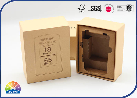 Eco Friendly Paper Gift Box Kraft Brown 1C Printing With EPE Foam Tray