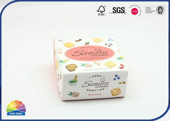 Cookies Pink Durable Folding Carton Box Matte Lamination Customized Logo For Snacks