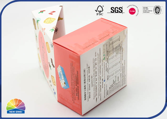 Cookies Pink Durable Folding Carton Box Matte Lamination Customized Logo For Snacks