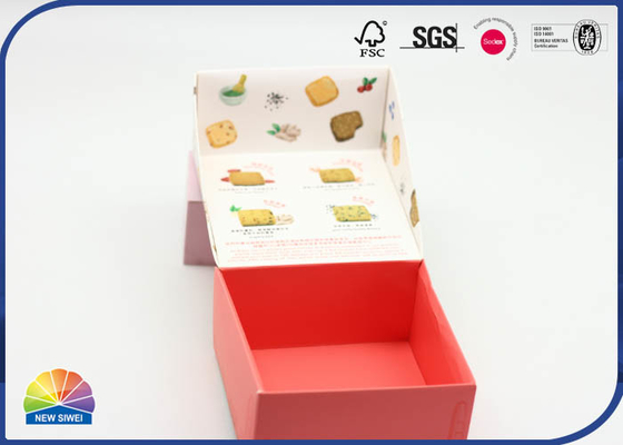 Cookies Pink Durable Folding Carton Box Matte Lamination Customized Logo For Snacks