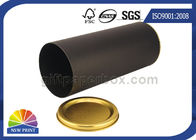 Gold Stamping Logo Black Paper Packaging Tube With Metal Plug Personalised
