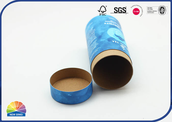 Kraft Core 4C Printed Paper Gift Tube Matte Lamination Elegant