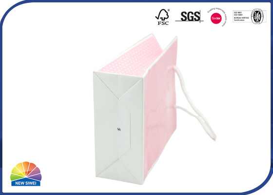 190gsm Coated Gloss Lamination Paper Gift Bag With Nylon Ropes Custom Dimension