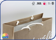Matte White Logo Kraft Paper Bag Silk Screen Print Large Bag for Apparel with Rope