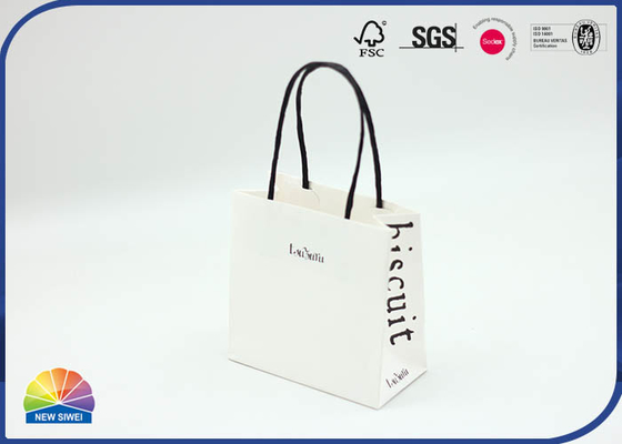 4c Printed Customized Logo White Kraft Paper Shopping Bag With Paper Handle