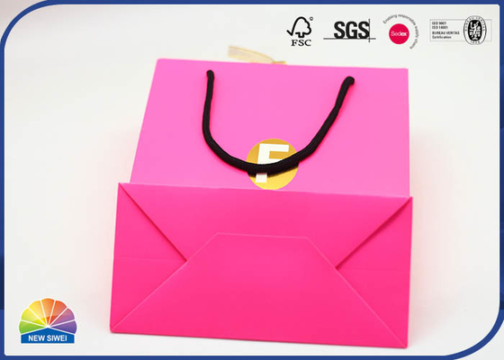 350g Coated Paper Shopping Paper Gift Bags Customized Logo With Nylon Handle