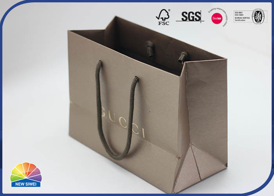 Nylon Handle 350g Coated Paper Shopping Bags Matte Lamination Customized Logo