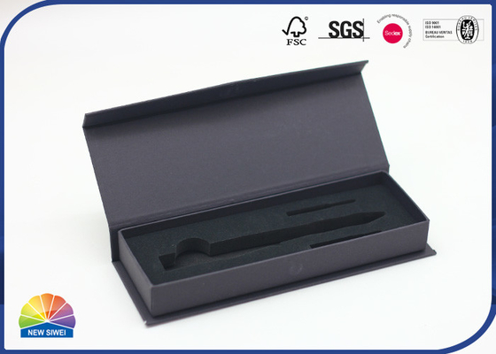 Black Color Hinged Lid Gift Box For Men Pack Outdoor Gears With Black EVA Foam
