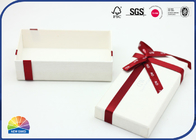 Wood-like Grain on Paper Gift Box Both Sides Stick Paper with Red Ribbon Bowknot