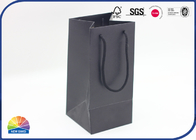 Food Grade Medium Paper Gift Bag Matte Black For Beverage Packaging