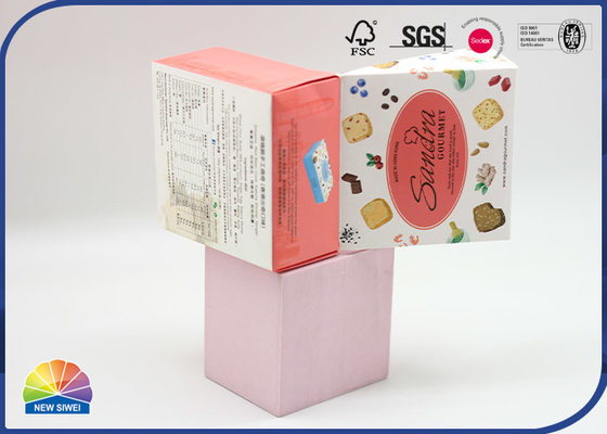 Pink Cookies Packing Folding Carton Box With UV Logo Thermophilic Retailer Shopping