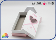 Base And Lid Two Pieces Paper Gift Box Heart Shaped Die Cut PVC Windows