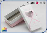 Base And Lid Two Pieces Paper Gift Box Heart Shaped Die Cut PVC Windows