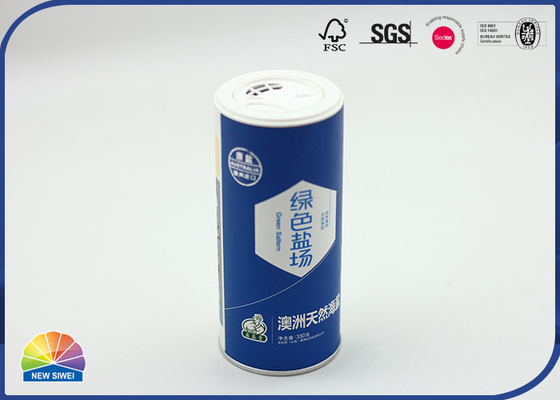 Cardboard Cylinder Packaging Composite Paper Tube With Plastic Cap Custom Color