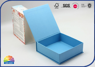 Blue Rigid Hinged Lid Gift Box For Suntan Set Packaging Debossing Logo