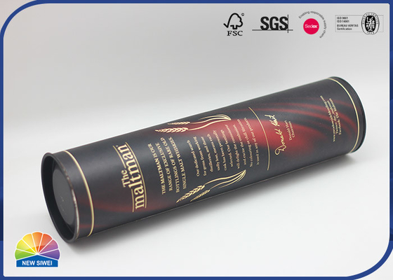 Wine Bottle Sales Display Packaging Composite Paper Tube With Metal End