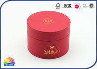 Red Color 120gsm Specilaty Paper Cylinder Tube Packaging Gold Stamping Logo