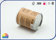Rolled Edge Packaging Composite Paper Tube Metal Tin Cylinder With Insert Plastic Lid