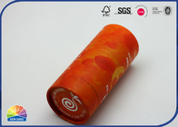 Orange Special Paper Packaging Tube With Embossing God Hot Stamping Printing