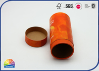 Orange Special Paper Packaging Tube With Embossing God Hot Stamping Printing