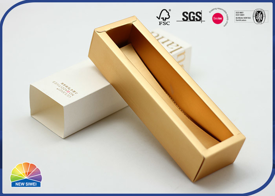 C1S Paper Drawer Folding Carton Box Customized Gold Stamping Logo Sleeve