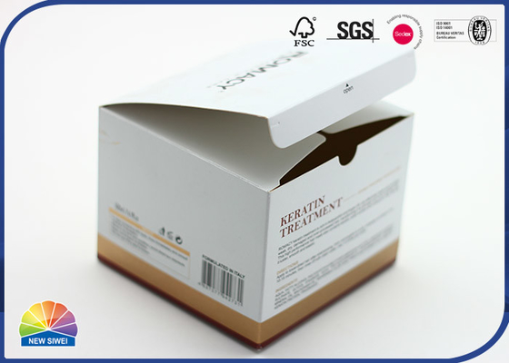 Lock Bottom Folding Carton Box Gold Paper UV White Printed Embossed Logo