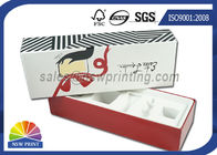 Luxury Paper Gift Box Cosmetic Rigid Cardboard Box With Flocking Plastic Blister