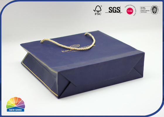 Personalized Paper Gift Bag With Ribbon Handle CMYK Custom Print Coated Paper Bags