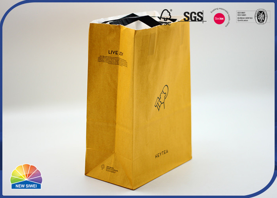 Durable White Kraft Paper Shopping Bags with Cotton Handle Bespoke Carrier Bags